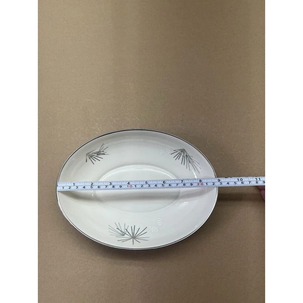 Franciscan SILVER PINE 9” Oval Vegetable Serving Bowl MCM Vintage Atomic